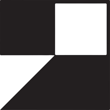 Abstract geometric square layout with transparency grids and dark solid blocks representing presentation layout structure.