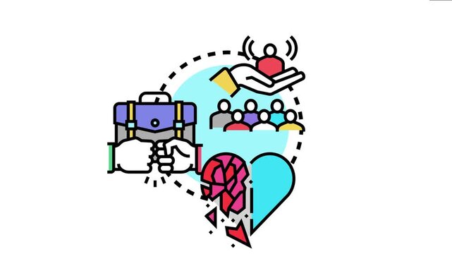 Loyal partner concept a hand offering support to a person, hands holding a briefcase in partnership, and a mending broken heart symbolizing trust and collaboration