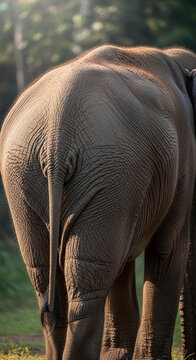 Close-up of wrinkled elephant skin texture, showcasing its ruggedness and unique pattern, symbolizing nature, wildlife, and ancient strength