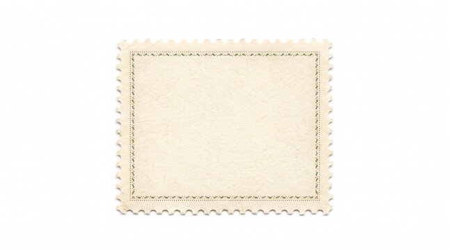Vintage Blank Postage Stamp with Christmas Border Isolated on White
