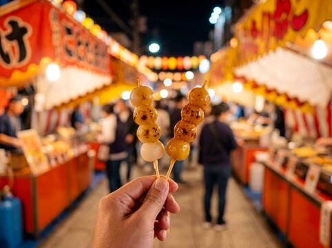 Traditional Japanese Dango Desserts. Japanese culinary culture, traditional wagashi sweets, tea ceremony, zen lifestyle, Asian gastronomy, authentic travel experiences