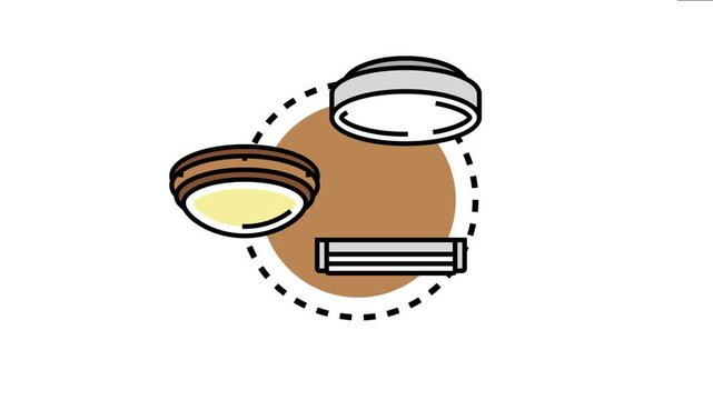 Illustration depicting various led lighting solutions, including strip lights and ceiling fixtures, symbolizing modern energy efficient illumination and smart home technology