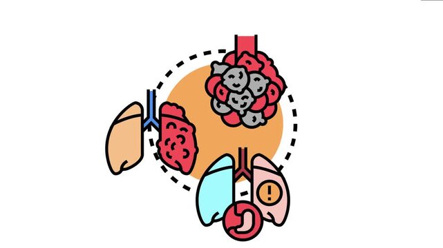 Lung disorders various respiratory system health complications, featuring lungs with affected alveoli, indicating medical issues and discomfort
