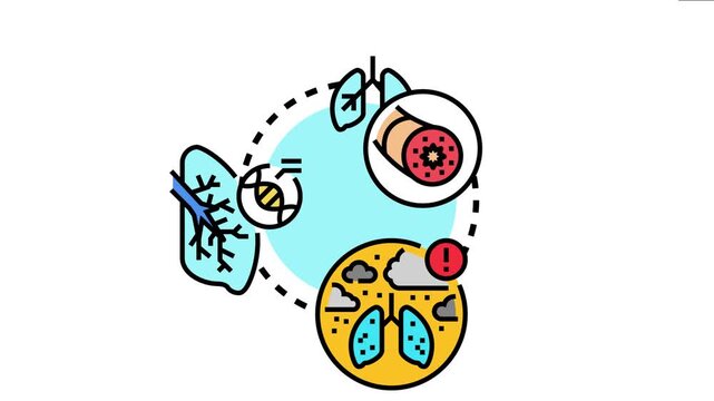 Lung function impairments concept human respiratory disease, bronchitis, asthma, and emphysema caused by air pollution and damaged organ tissues