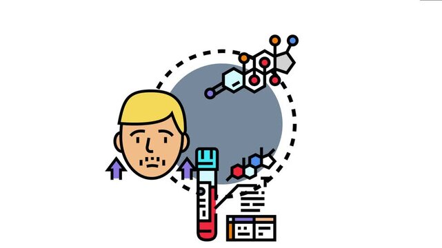 Luteinizing hormone lh medical laboratory blood testing for health monitoring. Diagnosis of hormonal imbalance. And fertility issues illustrated with human face. Molecular structure. And analysis data
