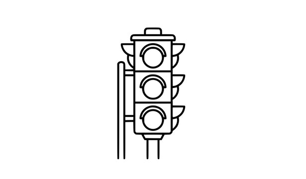 hand drawn vector illustration of a pencil drawing
Traffic Light Signal Line Art Vector Illustration