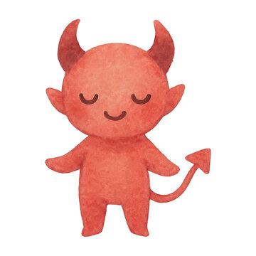 PNG Cute devil cartoon illustration.