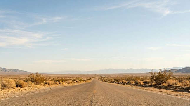 Desert highway stretching into the distance