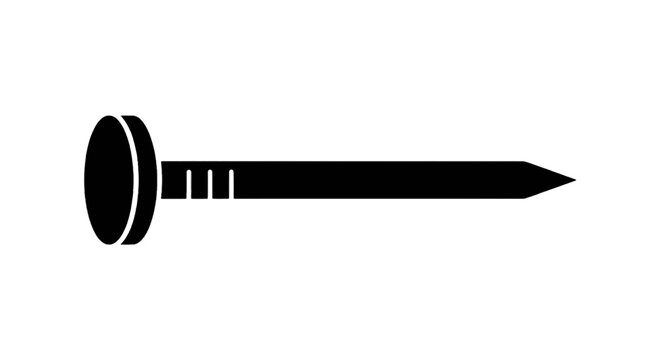 Vector illustration of metal nail icon on a transparent background