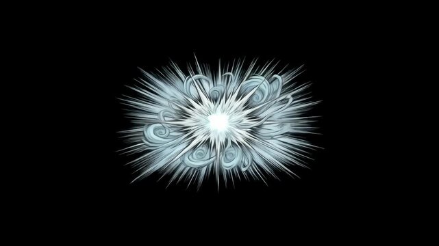 Five comic wind impact, whoosh and radial burst effects on black background