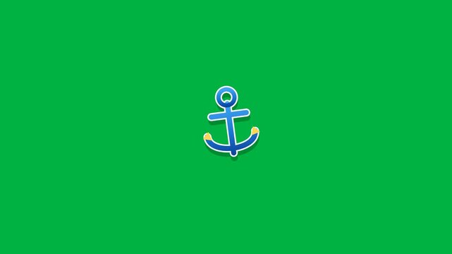 Blue nautical anchor pattern on solid green background