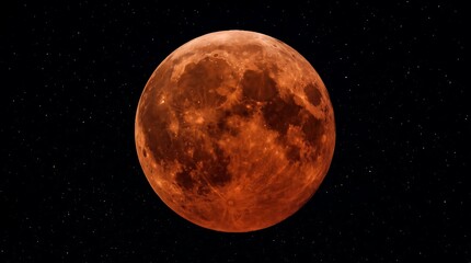 Obraz premium Ethereal Blood Moon Illuminated Against a Starry Night Sky, a Celestial Spectacle