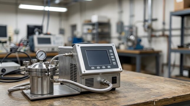 precision leak detector with sealed test chamber for industrial equipment testing quality control pressure inspection maintenance and engineering diagnostics