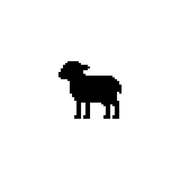 Pixel art sheep silhouette for farming and livestock.