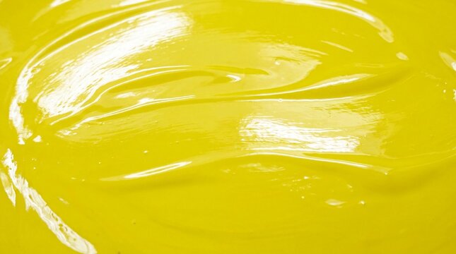 Glossy Yellow Liquid Surface with Abstract Light Reflections