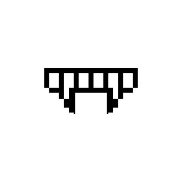Pixel art vampire fangs teeth icon.