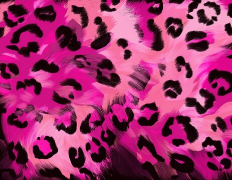 pink furry leopard print texture with abstract spots for fashion and design trends