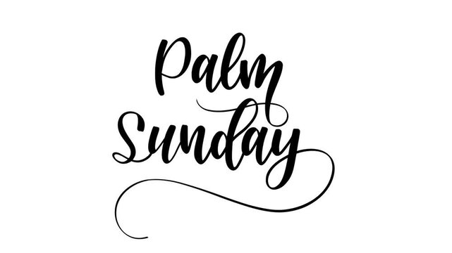 Palm sunday text animation suitable for invitations, posters, cards, and religious graphics.