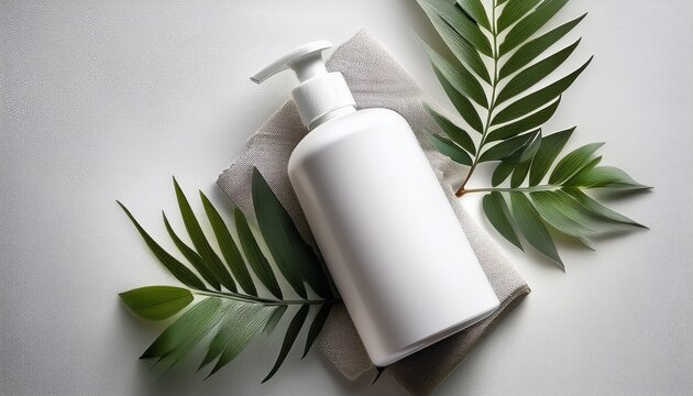 minimalist white product mockup bottles wipes clean modern top view