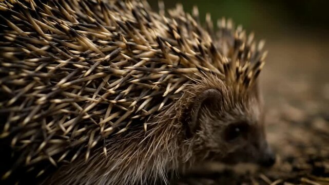 Hedgehog Spines Close Up Showing Animal Adaptation and Natural Defense Mechanisms