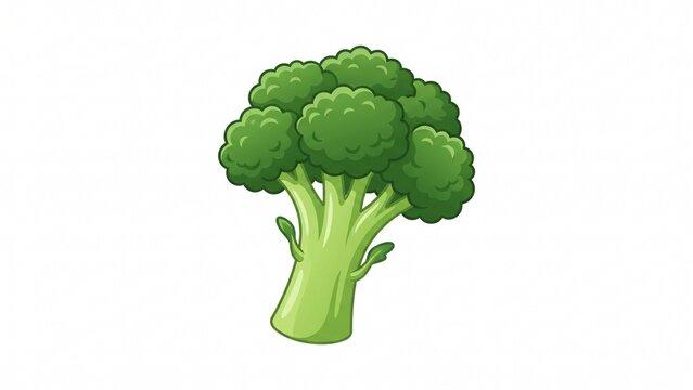 Fresh green organic broccoli vegetable illustration created in a clean vector style on white background