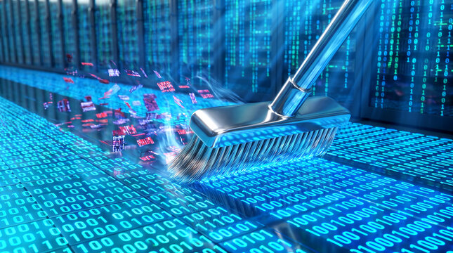 Cleaning digital data with a broom