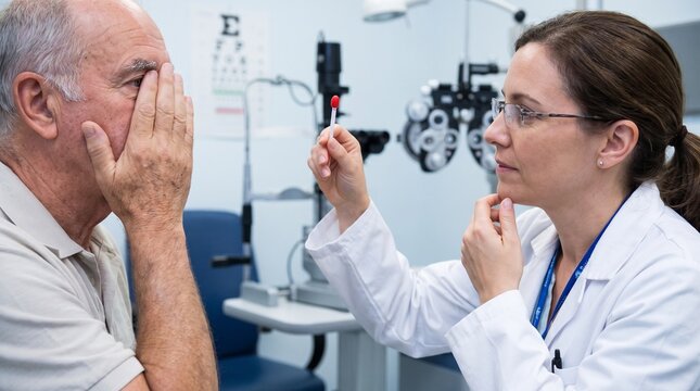 Healthcare Professional Assessing Peripheral Vision