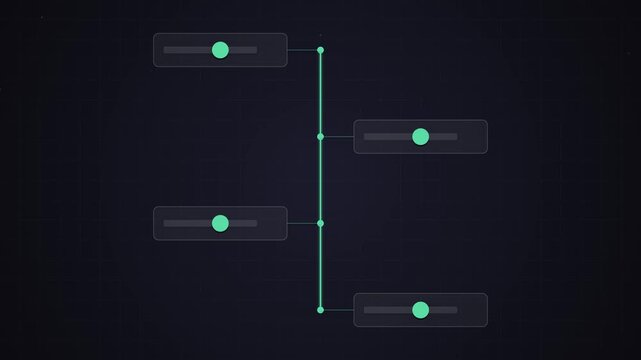 Clean Animated Progress Bar Timeline with Expanding Elements for Data Visualization