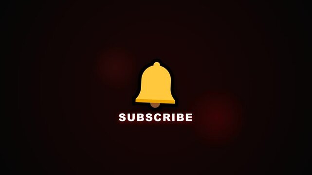 Yellow notification bell icons with subscribe text on dark background