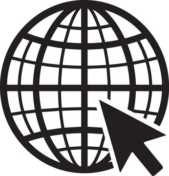 Click to go to website or internet line art icon for apps and websites