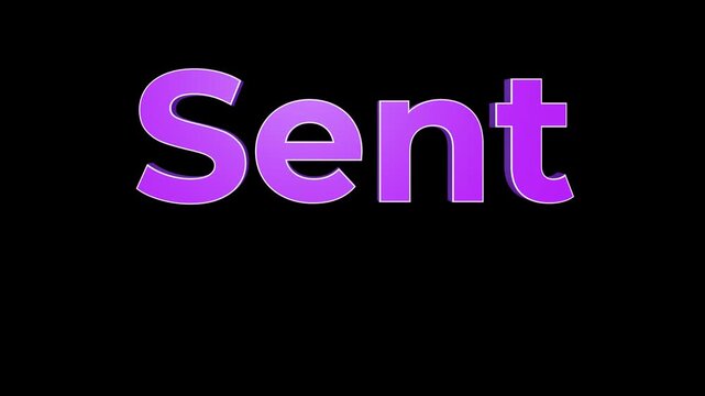 3D Send Button with Animated Pink Mouse Cursor on Black Background