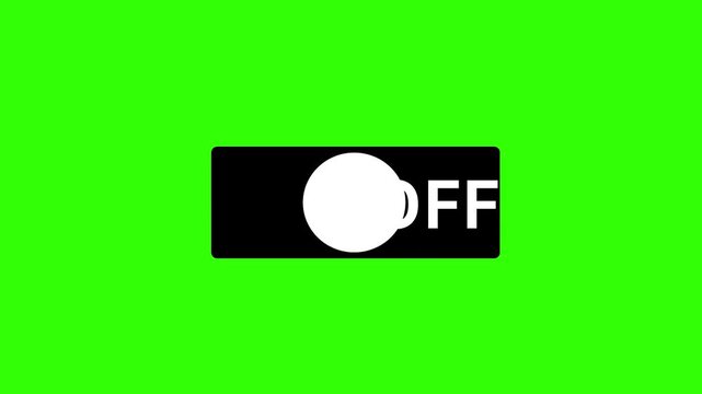 Toggle switch animation with sliding motion changing interface states from off to on video footage.