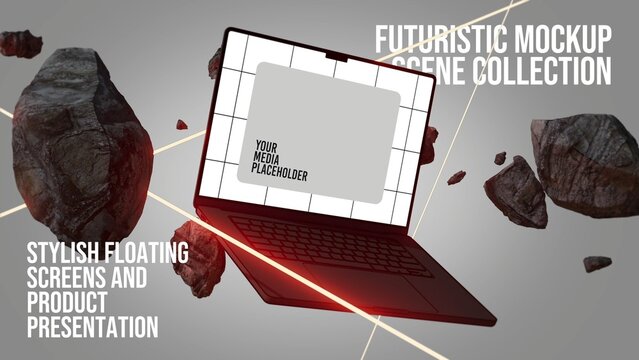 Futuristic Device Mockup Intro - Laptop
