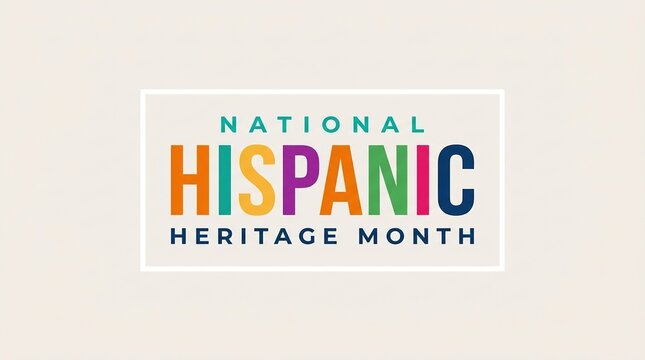 National Hispanic Heritage Month colorful typography graphic design banner
