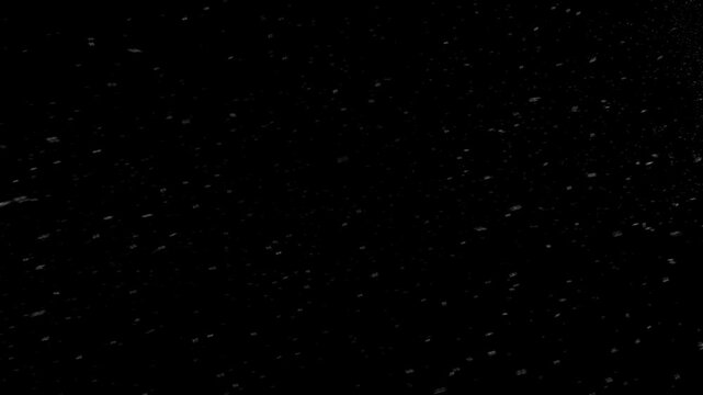 Intense Snowstorm Moving Right to Left on Black Background