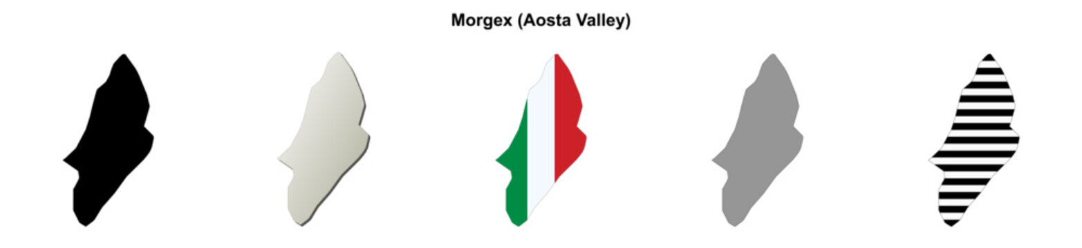Morgex (Aosta Valley) outline map set