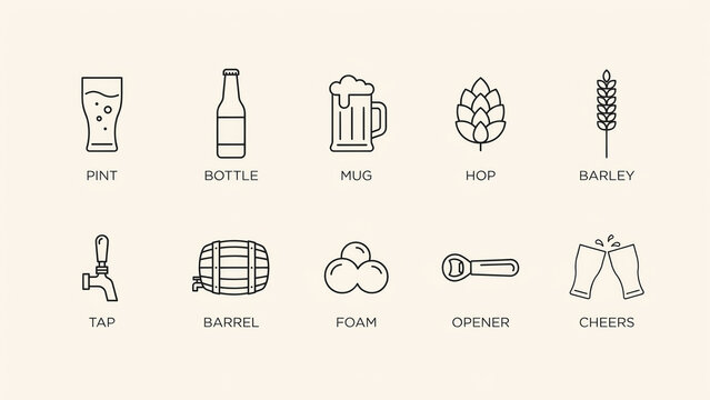 beer thin icon oktoberfest