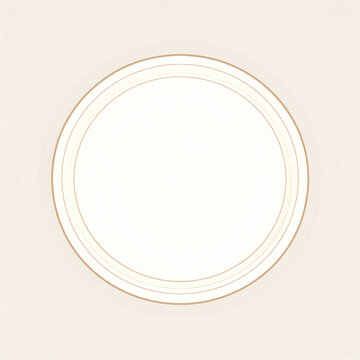 the image displays a centered circular design on a square backdrop with a creamy off white color scheme