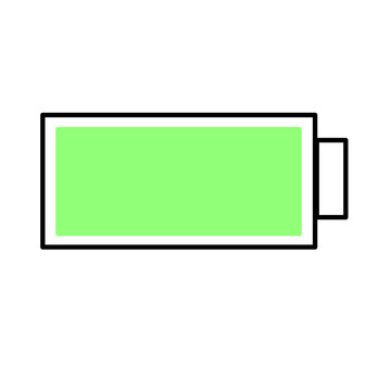 blank green screen battery full