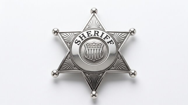 Sheriff badge isolated on white background 
