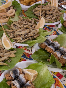 Palermo Street Food Fried Fish Calamari Sardines