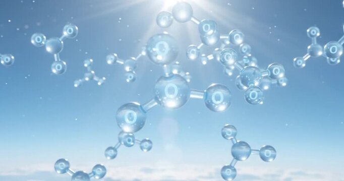 Ozone Molecules and Atmospheric Protection Concept