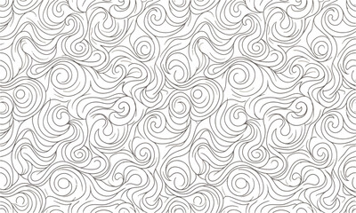 Fototapeta premium Abstract Swirl Waves Seamless Pattern Line Art Swirling Vector Background