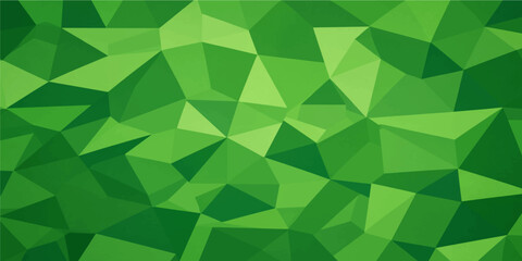 Obraz premium Abstract fresh green low poly geometric mosaic background vector graphic design template illustration