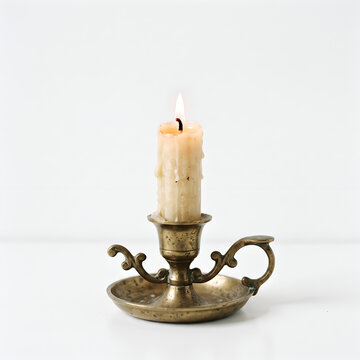 old candlestick with candle