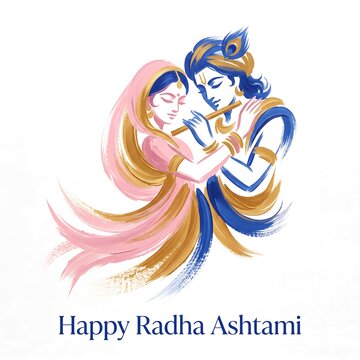 Stylized illustration of a couple playing a flute together on a white background for a festive celebration