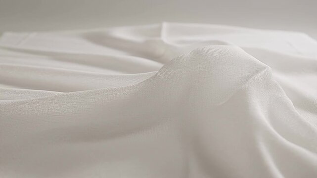 Soft White Fabric Texture, Flowing Textile Material, Gentle Draping Cloth, Elegant Textile Background for Design Projects