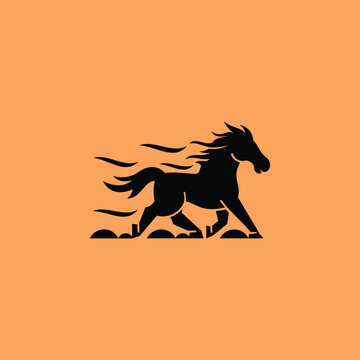 Running Horse Simple &ndash; Minimalist Horse Logo Illustration Creative Design Template 