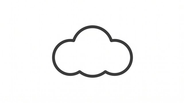 Minimalist cloud icon outline for weather interface and web design