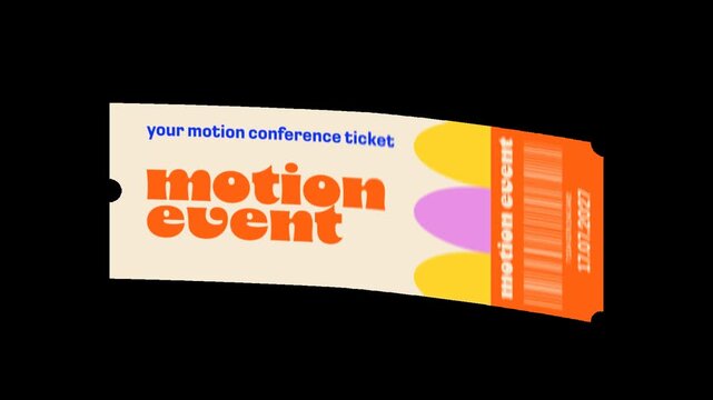 Motion Event ticket title animation for motion conference on transparent background